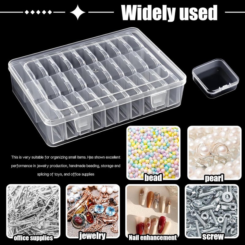 YOIYINI 31Pcs Mini Bead Containers，Clear Diamond Art Storage Case， Plastic Craft Supply Case for Organizing，Rectangle Containers for DIY Bead Craft，Jewelry，Small Part - Image 3